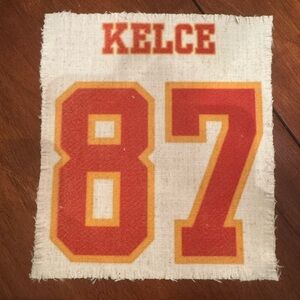 NEW Kansas City Chiefs Kelce 87 Fabric Shirt Size Patch